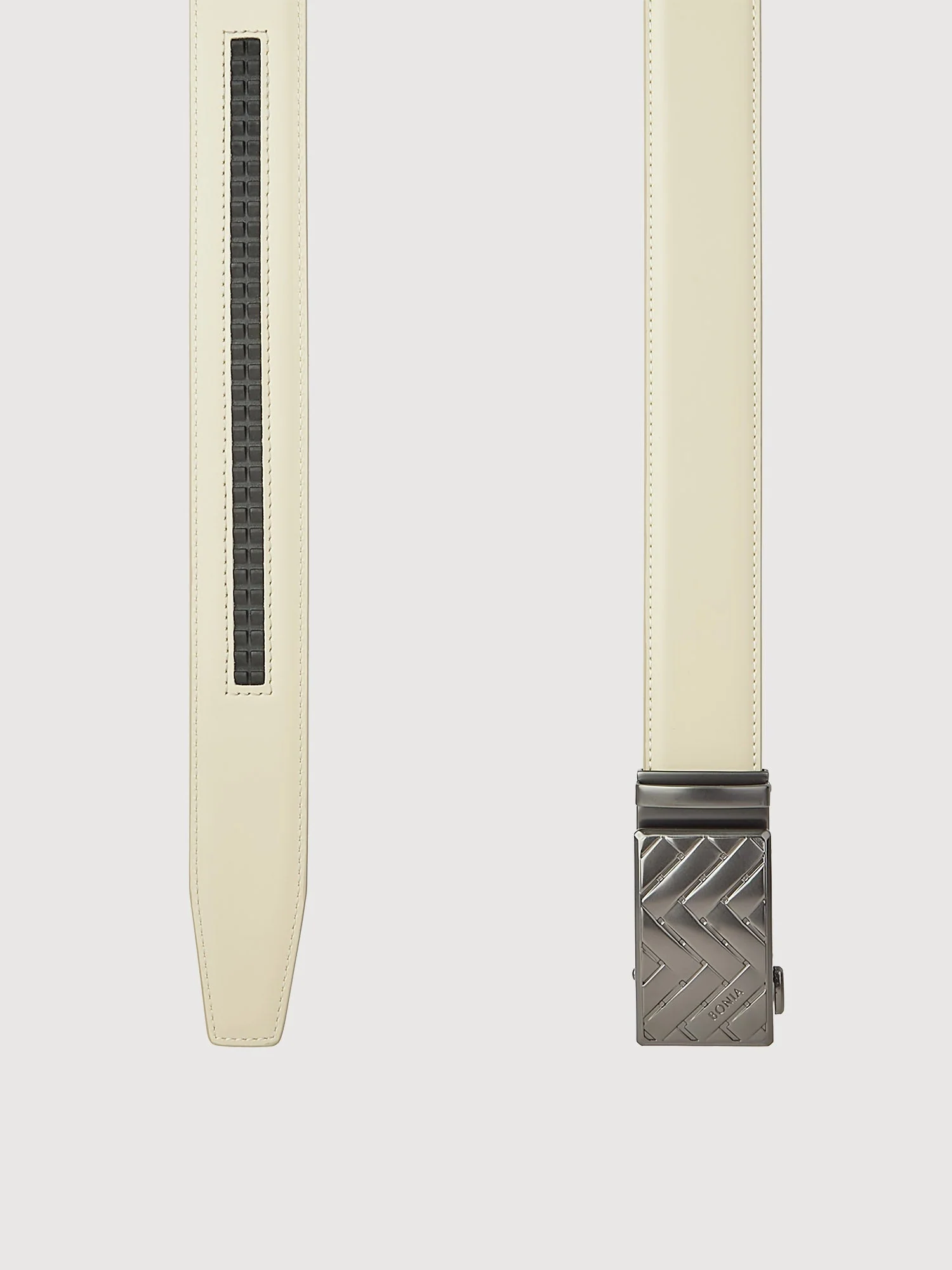 Beno Non-Reversible Leather Belt with Gunmetal Auto Lock Buckle - Image 8