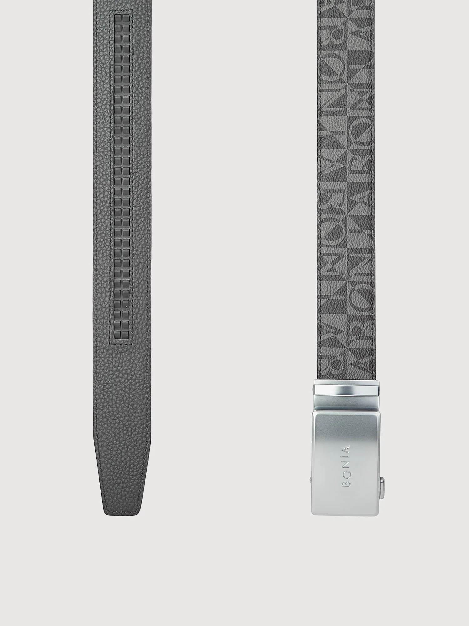 Nello Monogram Reversible Leather Belt with Auto Lock Buckle - Image 4